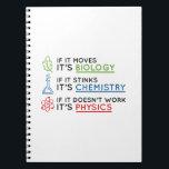 Carnet Science<br><div class="desc">Si ça bouge,  c'est de la biologie. Si ça pue,  c'est de la chimie. Si ça ne marche pas,  c'est la physique.</div>