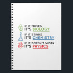 Carnet Science<br><div class="desc">Si ça bouge,  c'est de la biologie. Si ça pue,  c'est de la chimie. Si ça ne marche pas,  c'est la physique.</div>