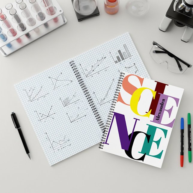 Carnet "SCIENCE" coloré personnalisé (Créateur téléchargé)