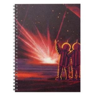 Carnet Science-fiction vintage d'explosion sur une planèt
