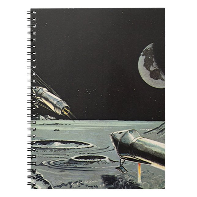Carnet Science-fiction vintage, Rocket Ships Moon Planets (Devant)