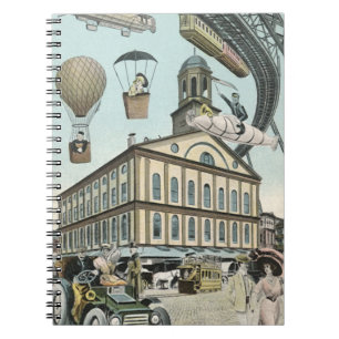 Carnet Science-fiction vintage, ville steampunk victorien