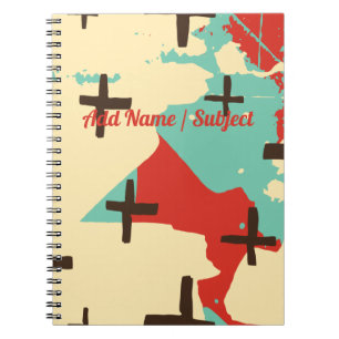 Carnet Scolaire Abstrait Rétro avec Nom/Objet Pers