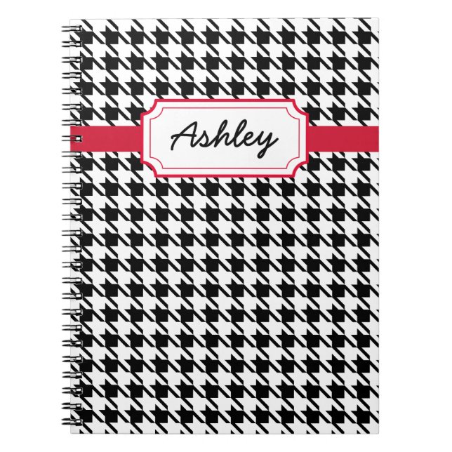 Carnet scolaire Houndstooth Journal personnalisé (Devant)