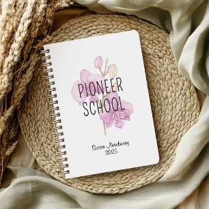 Carnet scolaire Pioneer personnalisé avec orchidée