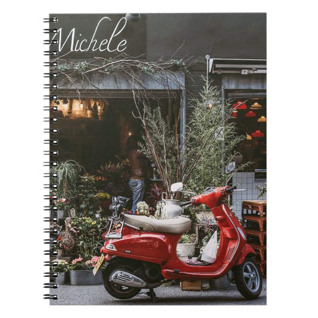 Carnet Scooter rouge vintage (Devant)