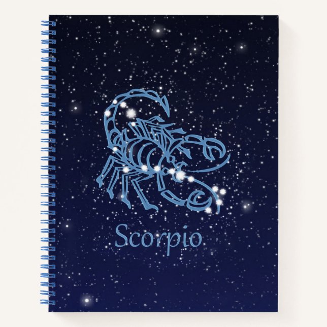 Carnet Scorpio Constellation et signe Zodiaque avec étoil (Devant)