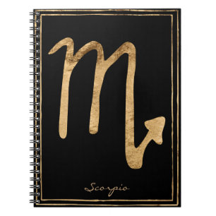 Carnet Scorpio martelé or stylisé symbole astrologie styl