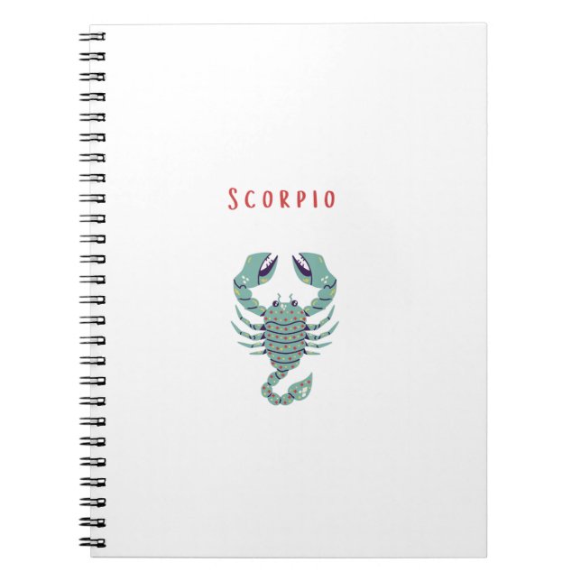 Carnet Scorpion blanc, zodiaque, signe du zodiaque (Devant)