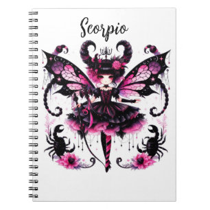 Carnet Scorpion Rose Astrologie Signe du Zodiaque Scorpio