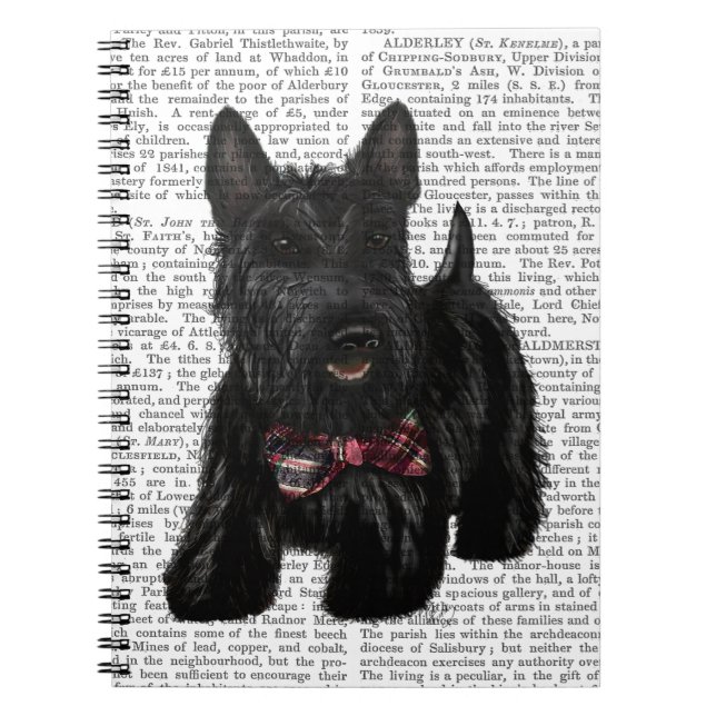 Carnet Scottish Terrier et Bow (Devant)
