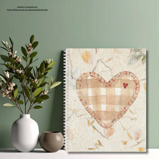 Carnet Scrapbook personnalisé papier Kraft coeur