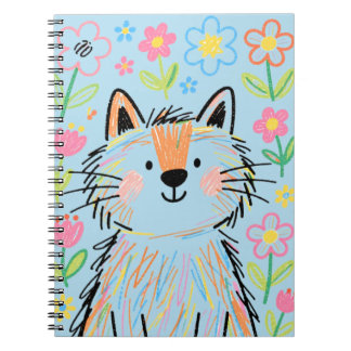 Carnet Scribble Cat Bleu
