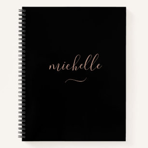 Carnet Script Chic Monogramme Noir Or