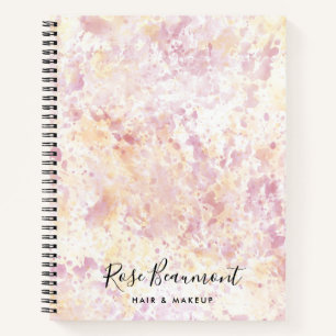Carnet Script d'aquarelle rose jaune moderne
