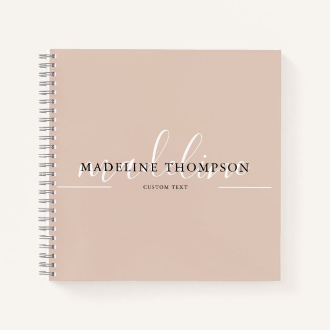 Carnet Script de calligraphie beige Boho (Devant)