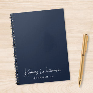 Carnet Script de signature chic bleu