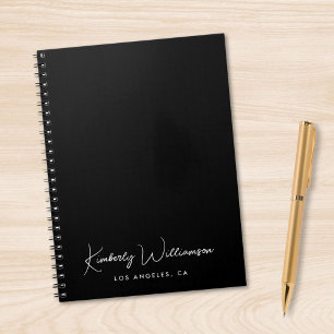 Carnet Script de signature chic noir