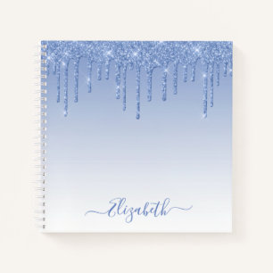 Carnet Script élégant moderne Parties scintillant bleue D