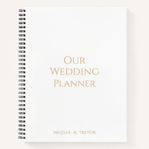 Carnet Script Gold moderne minimaliste Notre Wedding plan