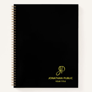 Carnet Script Gold Monogramme Entreprise professionnelle