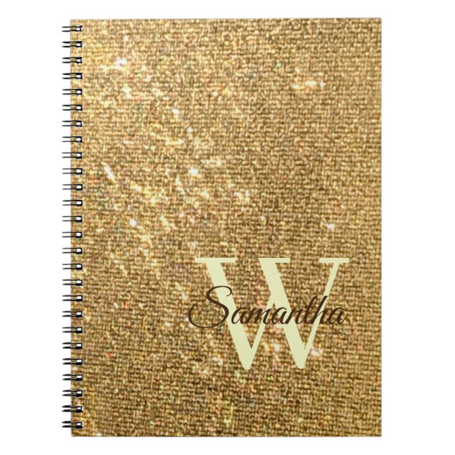 Carnet Script Gold Petit Monogramme Frost Parties scintil (Devant)