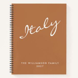 Carnet Script minimaliste en terre cuite Voyage personnal