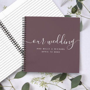 Carnet Script minimaliste moderne élégant rouge Mariage i