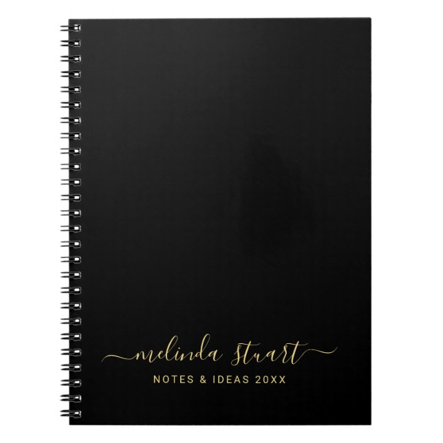Carnet Script Moderne Professionnel Noir et Or (Devant)