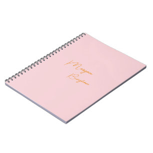 Carnet Script monogramme minimaliste rose