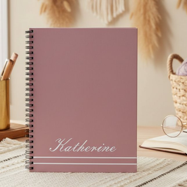 Carnet Script Name Minimalist Dusty Rose (Créateur téléchargé)