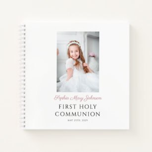 Carnet Script photo fille First Communion Guestbook