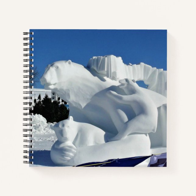 Carnet Sculpture de neige à l'ours polaire, Québec, Canad (Devant)