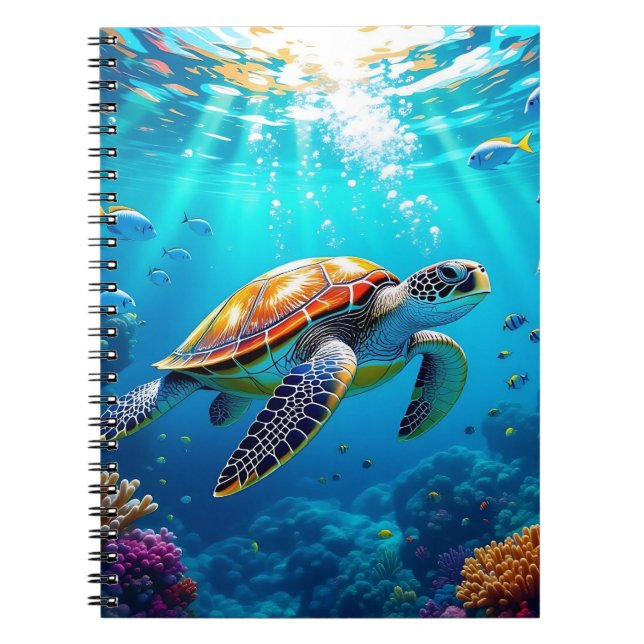 Carnet Sea Turtle Colorful Underwater Scene   (Devant)