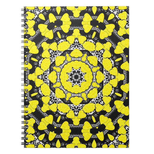 Carnet Seamless abstract mandala hearts bright round orna (Devant)