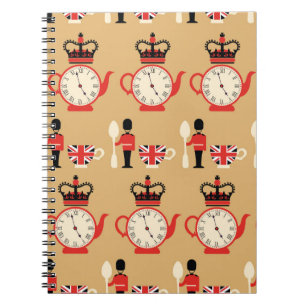 Carnet seamless english tea time pattern