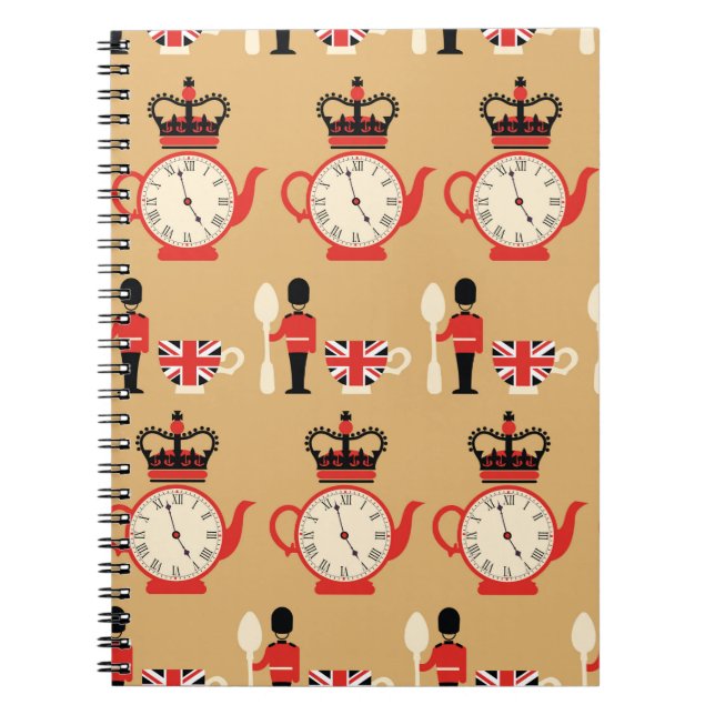 Carnet seamless english tea time pattern (Devant)