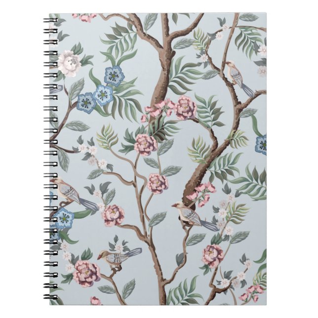 Carnet Seamless pattern in chinoiserie style with peonies (Devant)