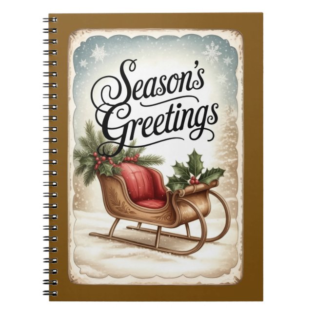 Carnet Season’s Greetings Winter Sleigh Notebook (Devant)