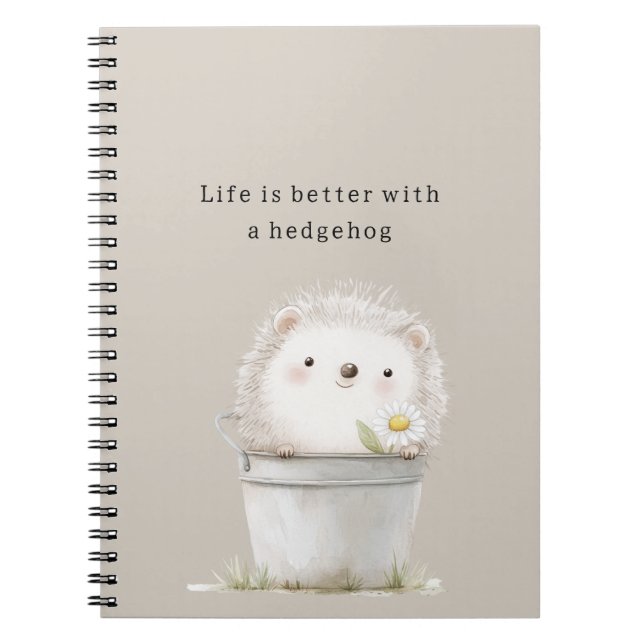 Carnet Seau de Fleur de Marguerite Hérisson Crème de Caca (Devant)