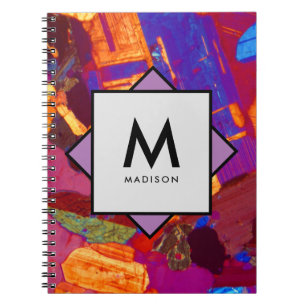 Carnet Section mince en granit avec nom et monogramme sur