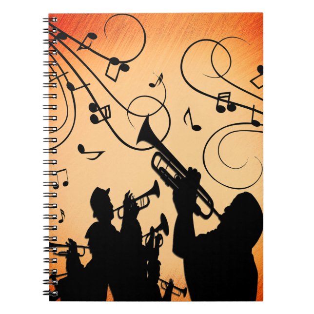 Carnet Section Trumpet Jazz Musique Orange Rust (Devant)