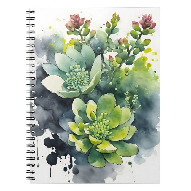 Carnet Sedum - Fleurs aquarelle étui pour iPad mini (Devant)