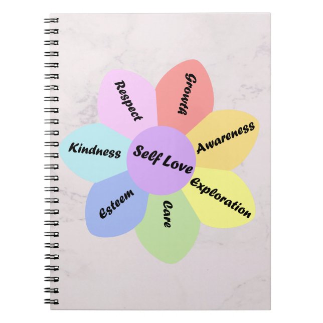 Carnet Self Love pastel en arc-en-ciel (Devant)