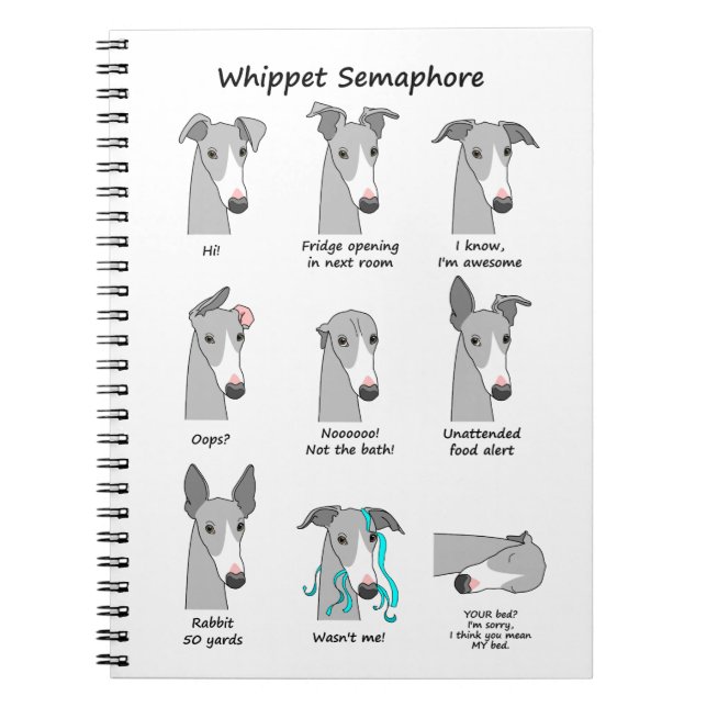 Carnet Sémaphore de whippet (Devant)