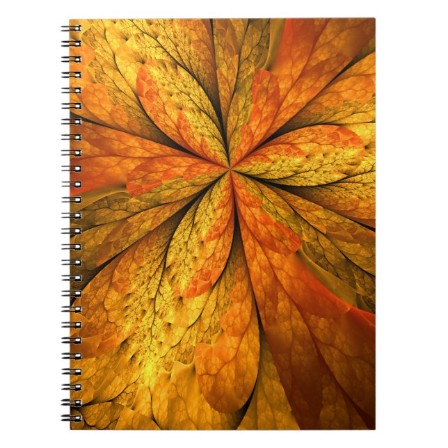 Carnet Sensation d'automne, Fleur Abstraite fractale mode (Devant)