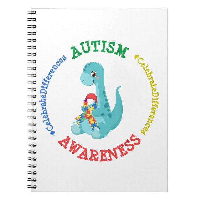 Carnet Sensibilisation sur l'autisme Dinosaures (Devant)