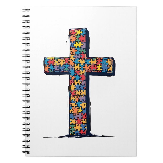Carnet Sensibilisation sur l'autisme Mois Christ Religion (Devant)