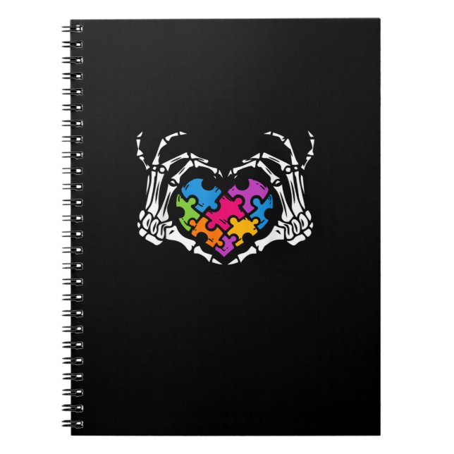 Carnet Sensibilisation sur l'autisme s Skeleton Main Hear (Devant)