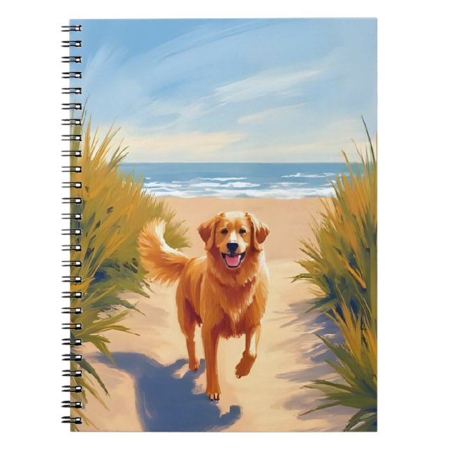 Carnet Sentier de la plage du Golden Retriever | Chien de (Devant)